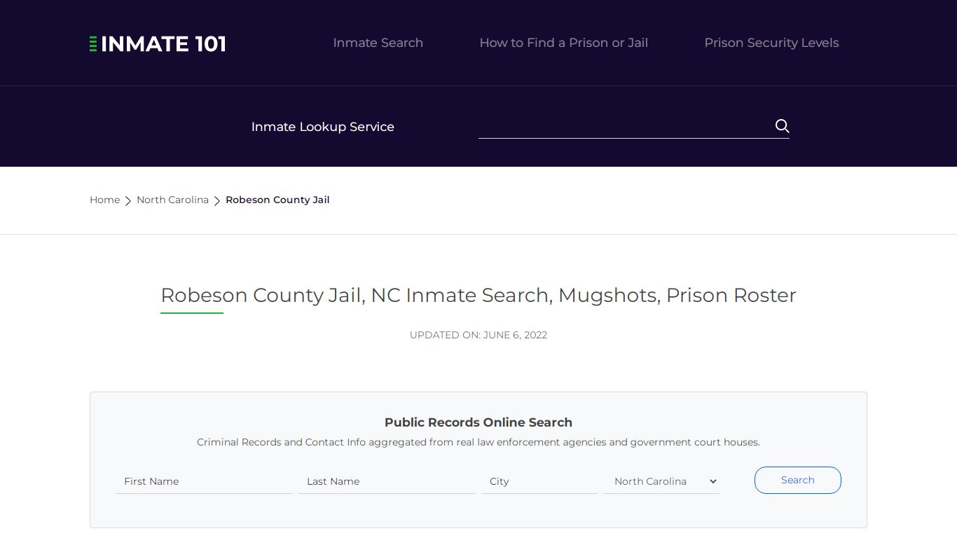 Robeson County Jail, NC Inmate Search, Mugshots, Prison ...
